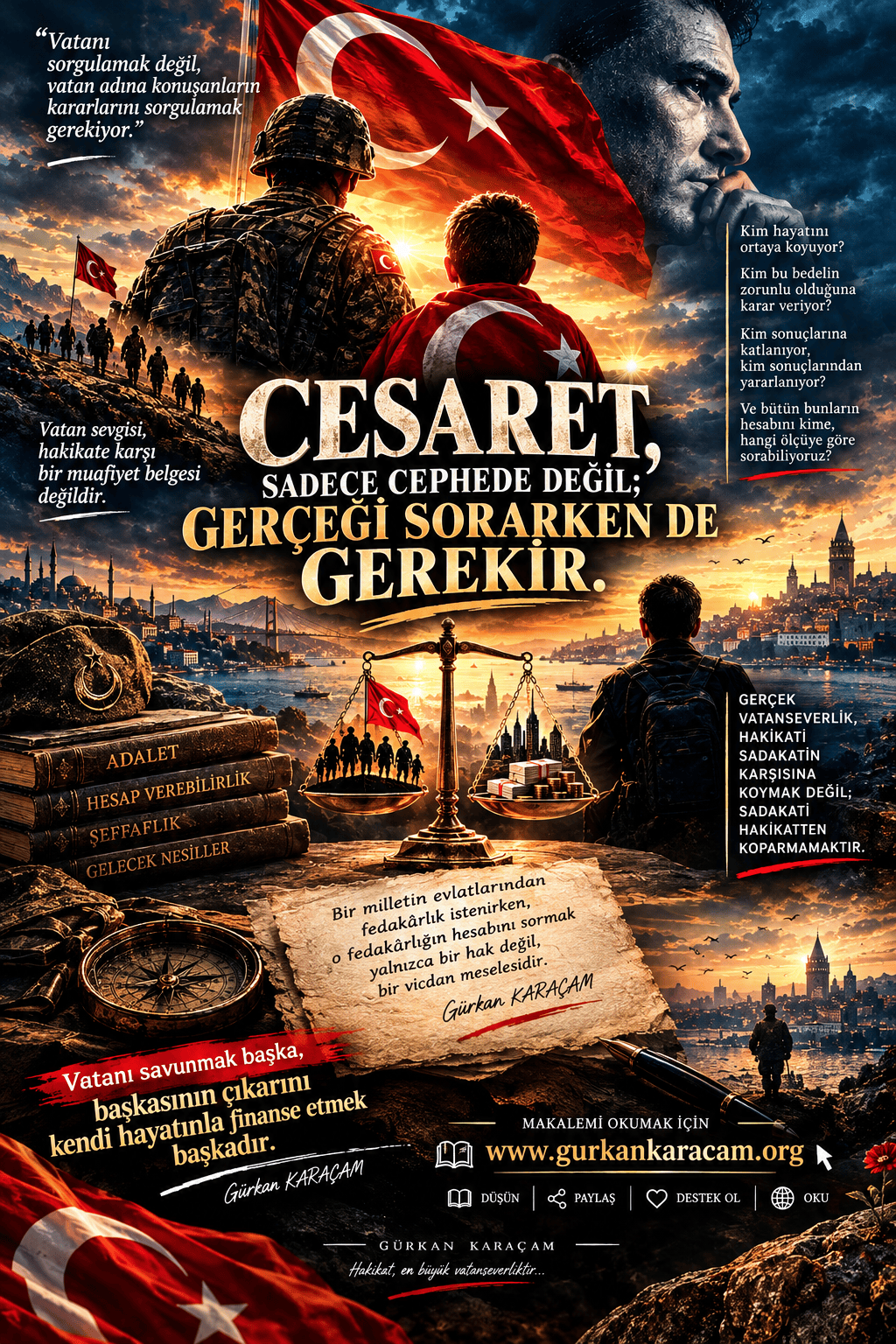 CESARET, SADECE CEPHEDE DEĞİL; GERÇEĞİ SORARKEN DE&nbsp;GEREKİR